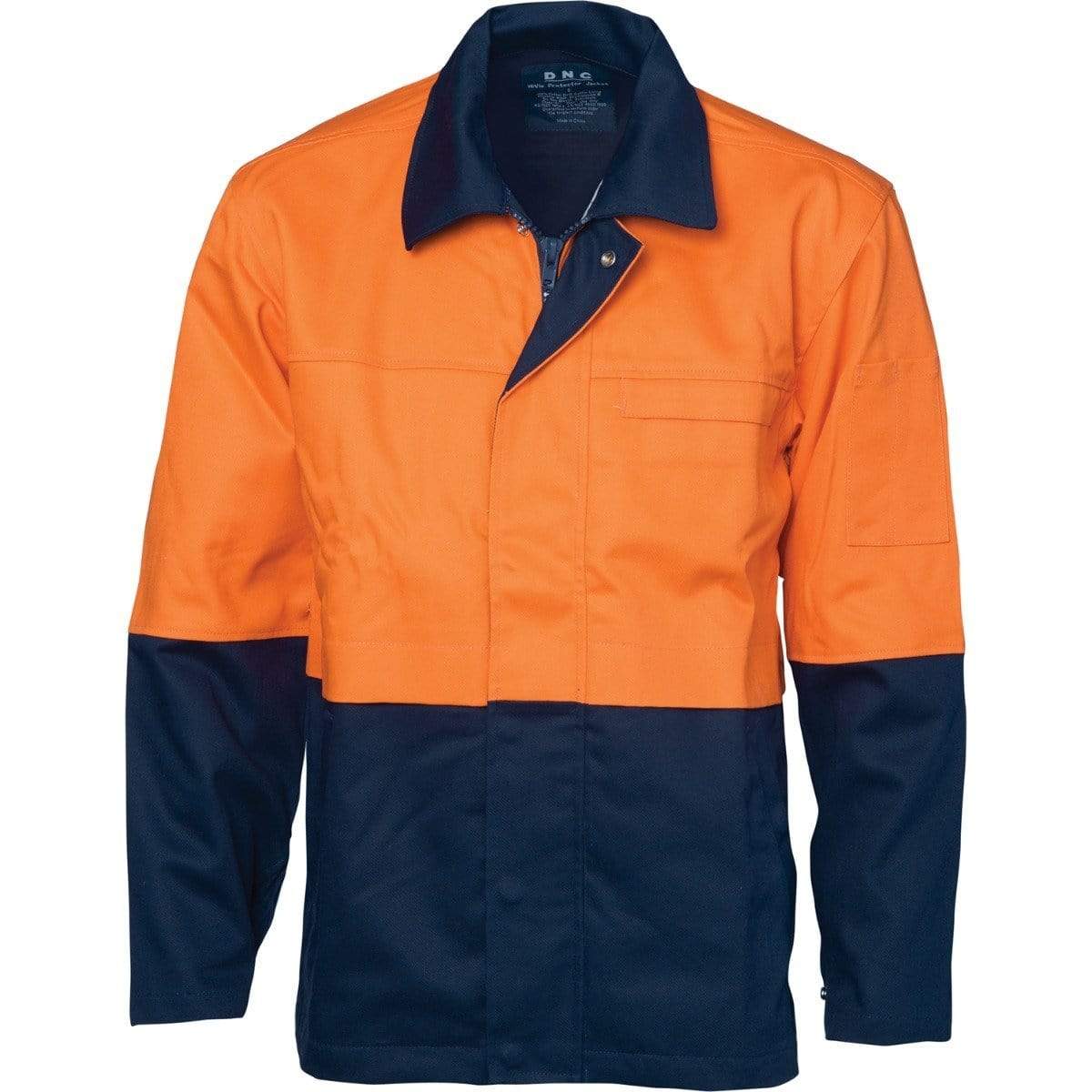 Dnc Workwear Patron Saint Flame Retardant Two-tone Drill Welder’s Jacket - 3431 Work Wear DNC Workwear Orange/Navy S 
